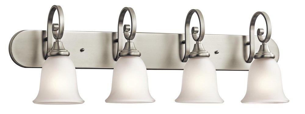 Kichler Lighting Brushed Nickel 100W 4-Light Medium Base Incandescent Bath Vanity 