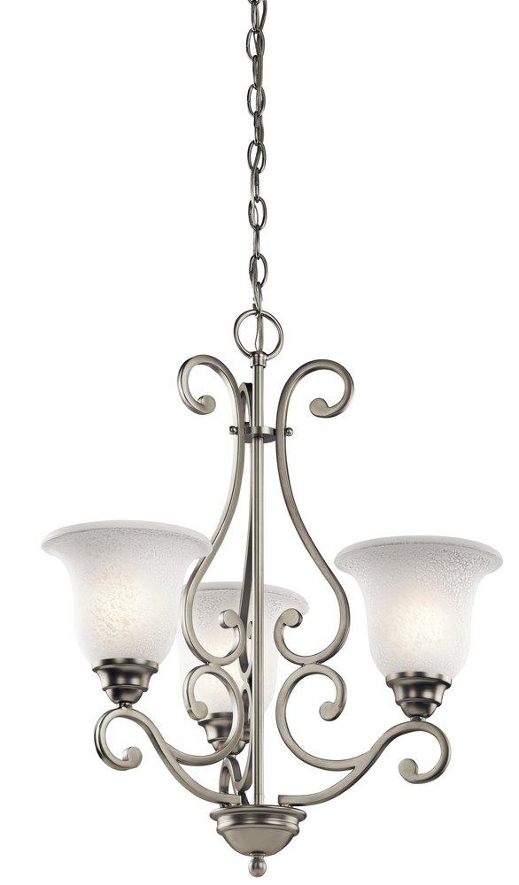 Kichler Lighting Brushed Nickel 100W 3-Light Medium Incandescent Chandelier 