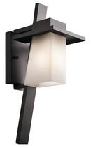 8-3/4 in. 18W 1-Light Outdoor Wall Sconce with Satin Etched Cased Opal Glass in Architectural Bronze