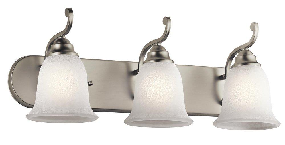 Kichler Lighting Brushed Nickel 100W 3-Light Bath Vanity Fixture 