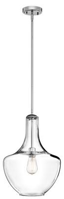 13-3/4 in. 100W 1-Light Medium Pendant in Polished Chrome