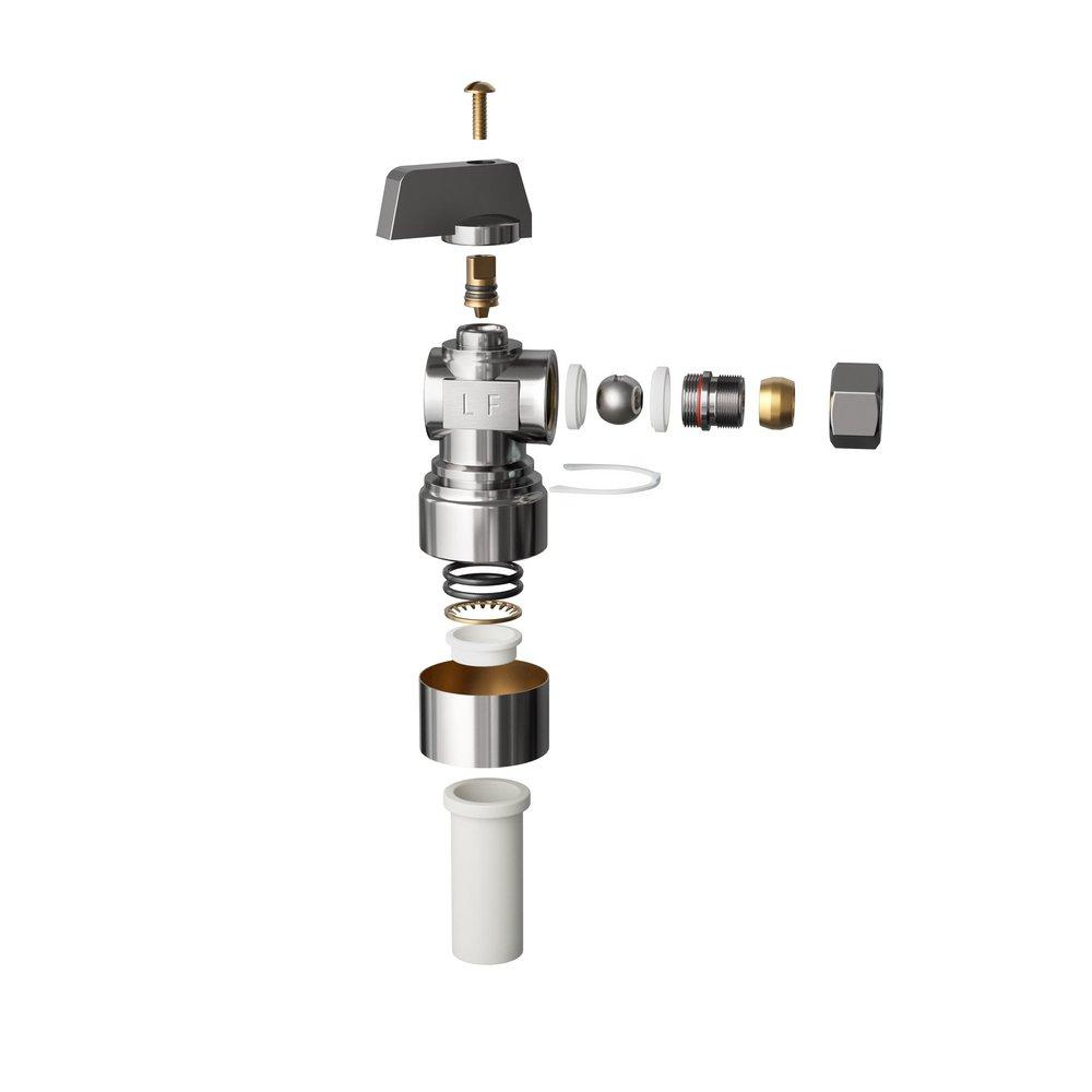 PROFLO® Chrome Plated 5/8 x 3/8 in. Push x OD Tube Knob Angle Supply Stop Valve 