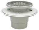 2 in. Cast Iron No-Hub Shower Drain with 5 in. Round Chrome Plated Strainer