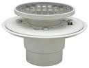 Zurn Cast Iron No-Hub Shower Drain with 5 in. Round Chrome Plated Strainer 