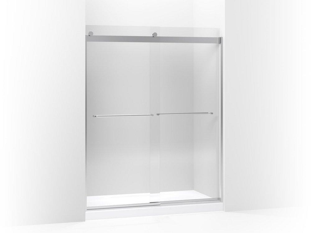 KOHLER Bright Silver 74 x 59-5/8 in. Shower Door with Towel Bar 