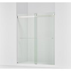60-1/4 in. Shower Door with Towel Bar in Bright Silver