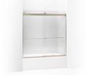 59-3/4 x 59-5/8 in. Sliding Bath Door with 1/4 in. Crystal Clear Glass and Towel Bar in Anodized Brushed Bronze