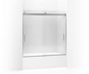59-3/4 x 57 in. Frameless Sliding Bath Door with Crystal Clear Glass in Bright Silver