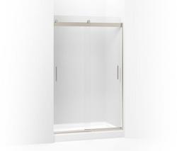 74 x 59-5/8 in. Frameless Sliding Shower Door with Frosted Glass in Matte Nickel