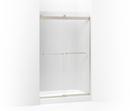 74 x 60-1/4 x 47-5/8 in. Frameless Sliding Shower Door with Frosted Glass in Matte Nickel