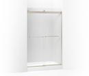 KOHLER Matte Nickel 74 x 60-1/4 x 47-5/8 in. Frameless Sliding Shower Door with Frosted Glass 