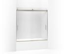 59-3/4 in. Frameless Frosted Tempered Glass Sliding Shower Door in Matte Nickel