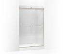 74 x 60-1/4 x 47-5/8 in. Frameless Sliding Shower Door with Crystal Clear Glass in Matte Nickel