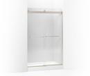 KOHLER Matte Nickel 74 x 60-1/4 x 47-5/8 in. Frameless Sliding Shower Door with Crystal Clear Glass 
