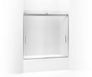 59-5/8 in. Frosted Bypass Shower Door in Bright Silver
