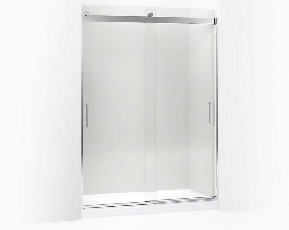 KOHLER Bright Polished Silver 82 x 59-5/8 in. Frameless Sliding Shower Door 