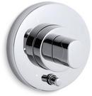 Pressure Balancing Valve Trim with Diverter and Oblong Handle in Polished Chrome