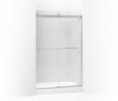 74 x 60-1/4 x 47-5/8 in. Frameless Sliding Shower Door with Frosted Glass in Bright Silver