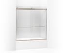 59-5/8 in. Sliding Shower Door with 1/4 in. Crystal Clear Glass in Anodized Brushed Bronze