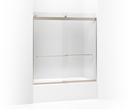 KOHLER Anodized Brushed Bronze 59-5/8 in. Sliding Shower Door with 1/4 in. Crystal Clear Glass 