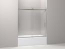 59-3/4 x 59-5/8 in. Frameless Sliding Bath Door with Crystal Clear Glass in Matte Nickel