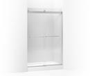 KOHLER Bright Silver 74 x 60-1/4 x 47-5/8 in. Frameless Sliding Shower Door with Crystal Clear Glass 