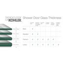 KOHLER Matte Nickel 56-5/8 in. Sliding Bath Door with 1/4 in. Frosted Glass and Towel Bar 