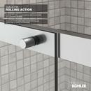 KOHLER Matte Nickel 56-5/8 in. Sliding Bath Door with 1/4 in. Frosted Glass and Towel Bar 