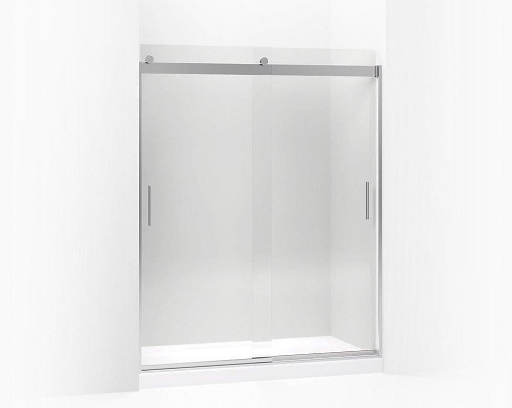KOHLER Bright Polished Silver 74 x 59-5/8 in. Frameless Sliding Shower Door 