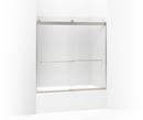 57 in. Sliding Shower Door with 1/4 in. Frosted Glass in Matte Nickel
