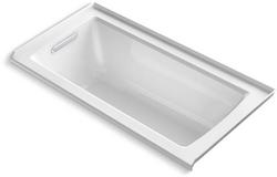 60 in. x 30 in. Soaker Alcove Bathtub with Left Drain in White