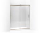 74 x 60-1/4 x 59-5/8 in. Frameless Sliding Shower Door with Crystal Clear Glass in Anodized Brushed Bronze
