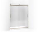 KOHLER Anodized Brushed Bronze 74 x 60-1/4 x 59-5/8 in. Frameless Sliding Shower Door with Crystal Clear Glass 