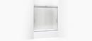 62 x 59-5/8 in. Frameless Sliding Bath Door with Crystal Clear Glass and Blade Handle in Bright Silver