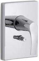 Pressure Balancing Valve Trim with Push-Button Diverter and Single Lever Handle in Polished Chrome