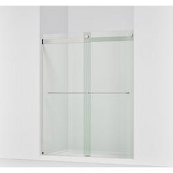74 x 60-1/4 x 59-5/8 in. Frameless Sliding Shower Door with Crystal Clear Glass in Matte Nickel