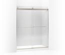 74 x 60-1/4 x 59-5/8 in. Frameless Sliding Shower Door with Crystal Clear Glass in Matte Nickel