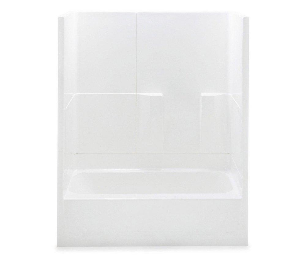 Aquatic White 60 x 30 in. 3-Piece Tub and Shower in White 
