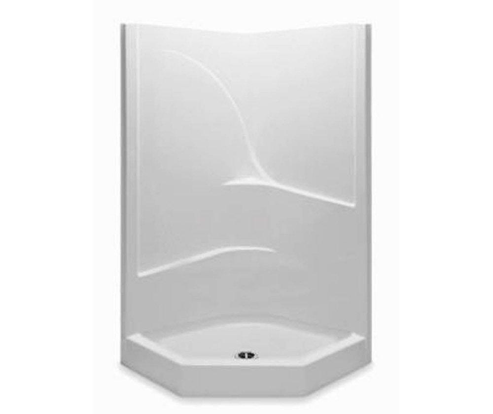 Aquatic White 39-1/4 x 39-1/4 x 73-1/4 in. Corner Shower Unit 