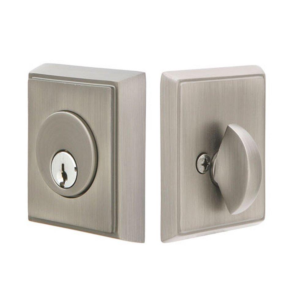 Emtek Products Satin Nickel Rectangle Single Cylinder Deadbolt 