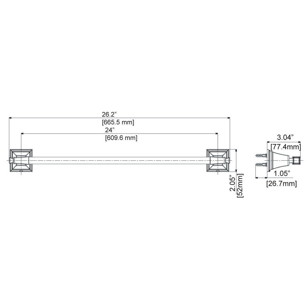 Speakman Polished Chrome 24 in. Towel Bar 