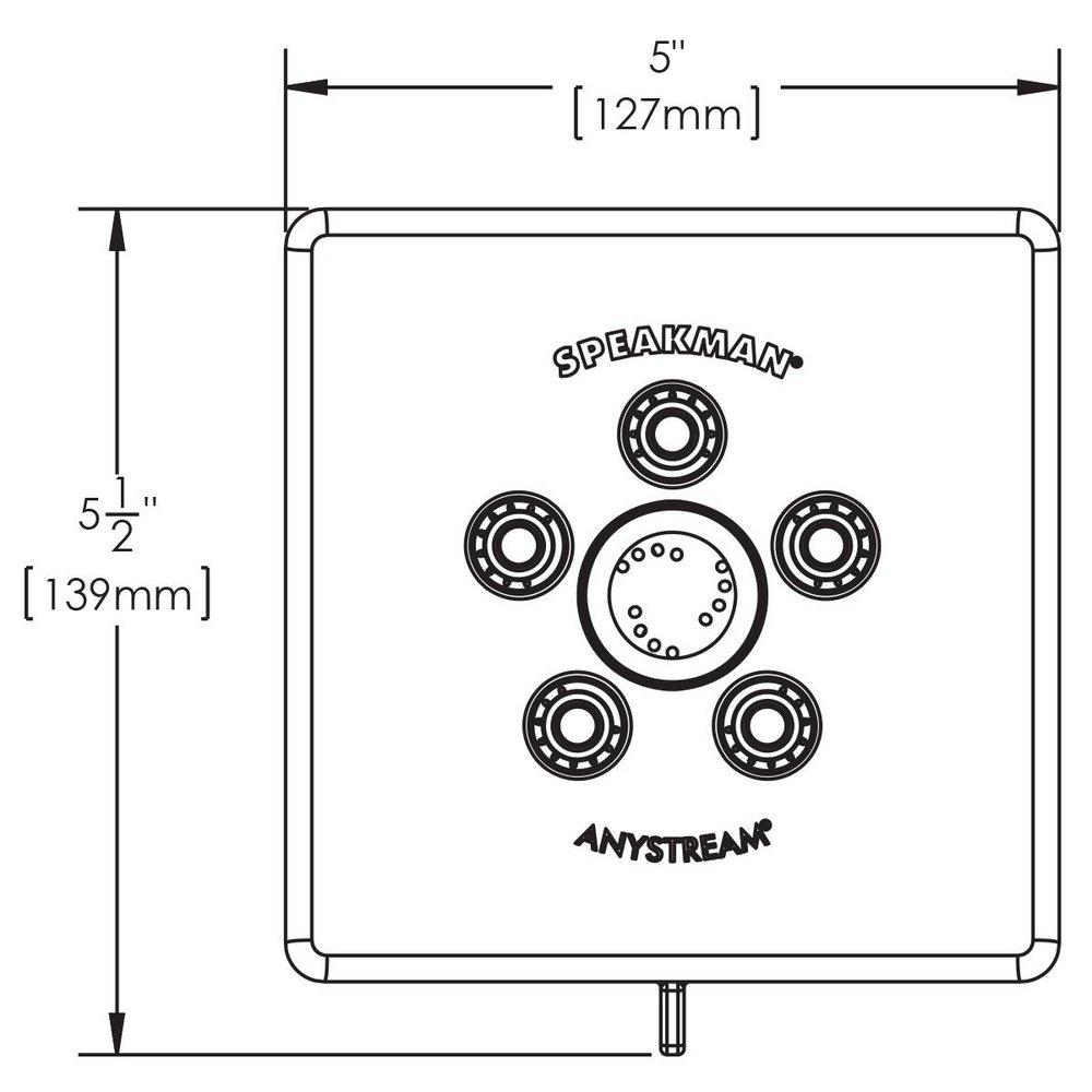 Speakman Polished Chrome Multi Function Intense, Massage and Combination Showerhead 