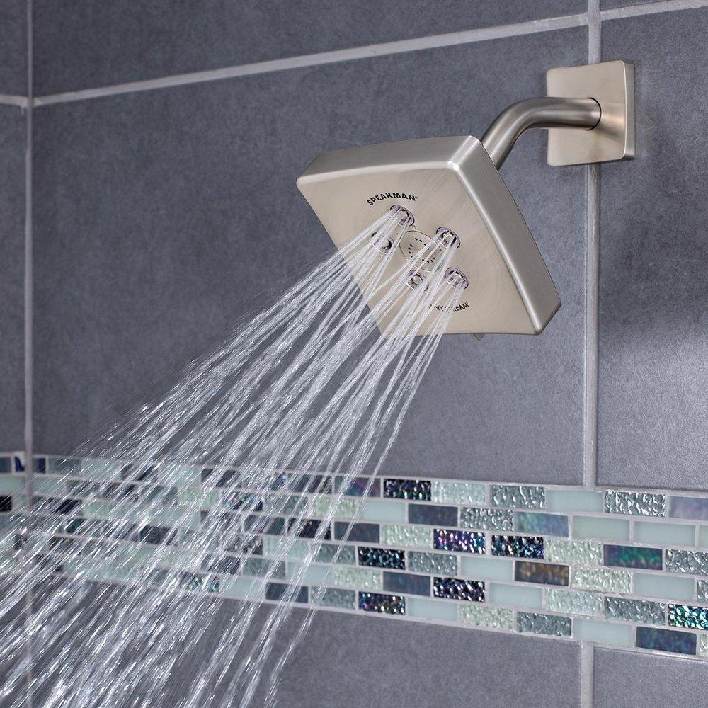 Speakman Brushed Nickel Multi Function Intense, Massage and Combination Showerhead 