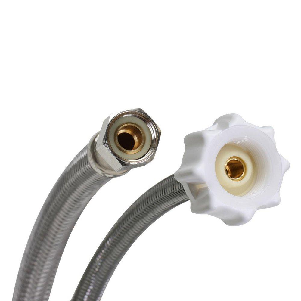 Fluidmaster Stainless Steel 3/8 in x 7/8 in. Braided Stainless Toilet Flexible Water Connector 