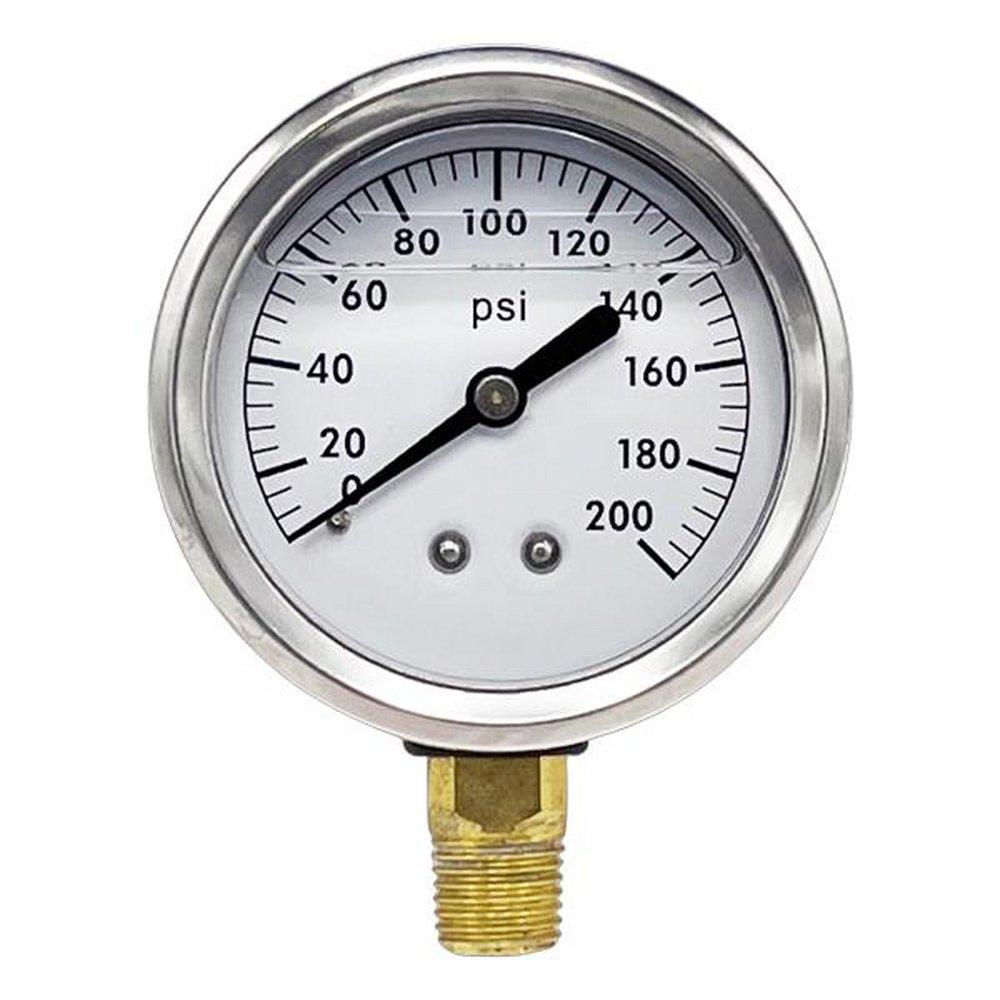 Wal-Rich Black 2-1/2 in. Liquid Filled Pressure Gauge 