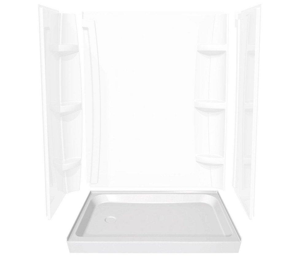 Maax US White 60 x 30 in. Single Threshold Regular Rectangular Shower Base with Right Hand Drain 