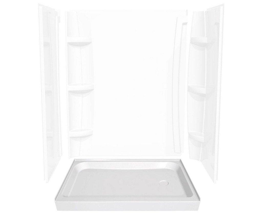 Maax US White 60 x 30 in. Single Threshold Regular Rectangular Shower Base with Right Hand Drain 