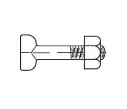 4 x 3/4 in.-10 x 3 in. Low Alloy Steel T-Head Bolt and Nut