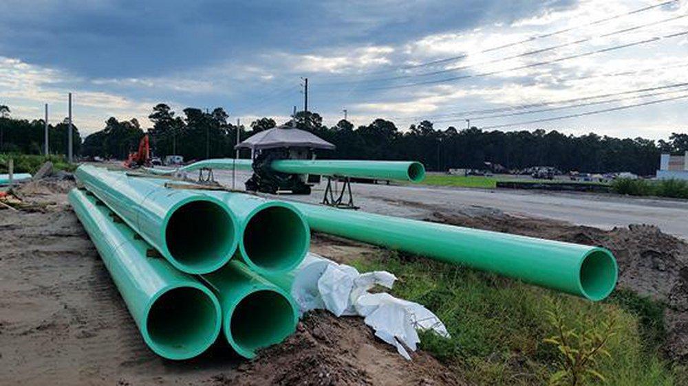 Green DIPS SDR 18 PVC Fusible Pressure Pipe in Green 