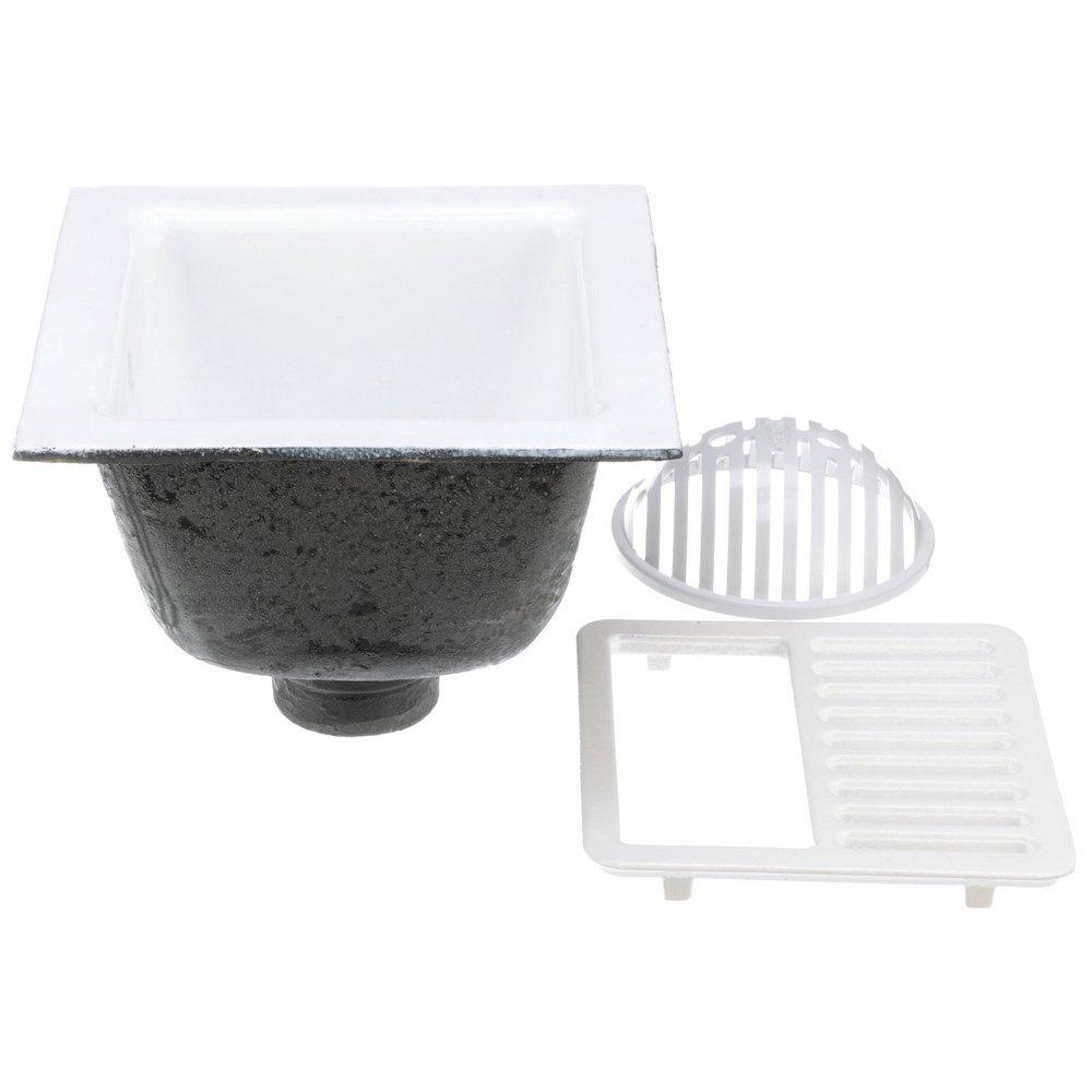 Zurn White Floor Mount Cast Iron Floor Sink 